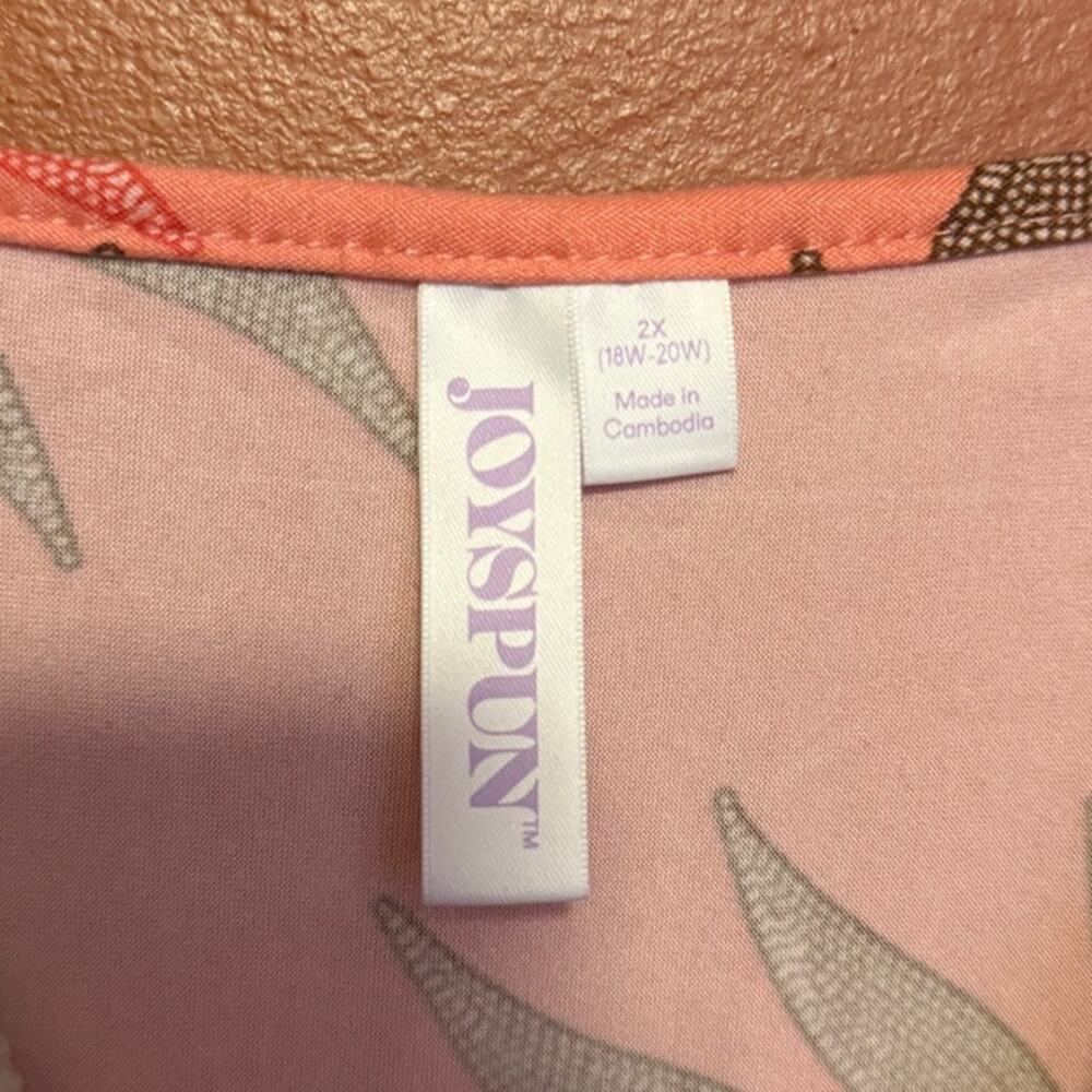 Joyspun Pink Tropical Leaf Nightgown - Picture 2 of 2